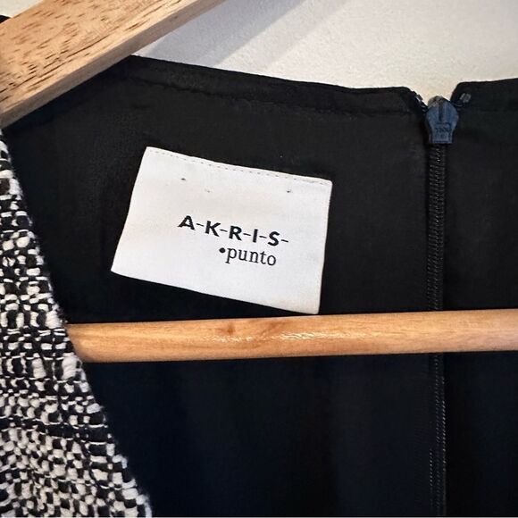 Akris Punto Black and Gray Sleeveless Sheath Midi Dress Size 8 - Picture 6 of 8